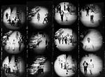 Contact sheet of photographs shot from a window at Goldwyn Studios, 1955