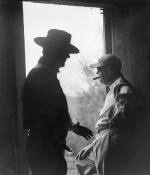 John Wayne and John Ford on the set of The Alamo, 1960
