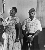 Ella Fitzgerald and Louis Armstrong recording the album Ella and Louis, 1956