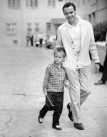 Jack Lemmon with his son, Chris, 1955